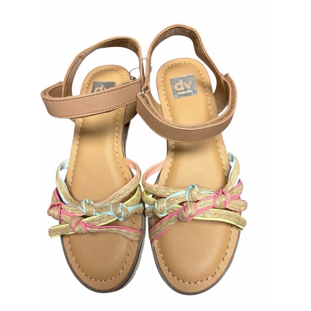 DV by Dolce Vita Girls Size 2 Sandals Braided Pastel Strappy Flat